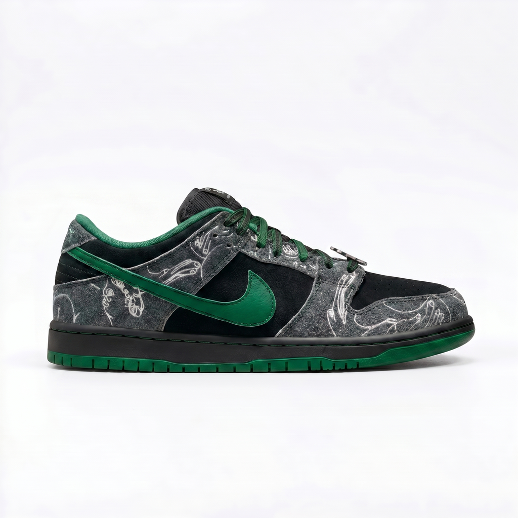 Nike SB Dunk Low Pro x There Anthracite and Gorge Green